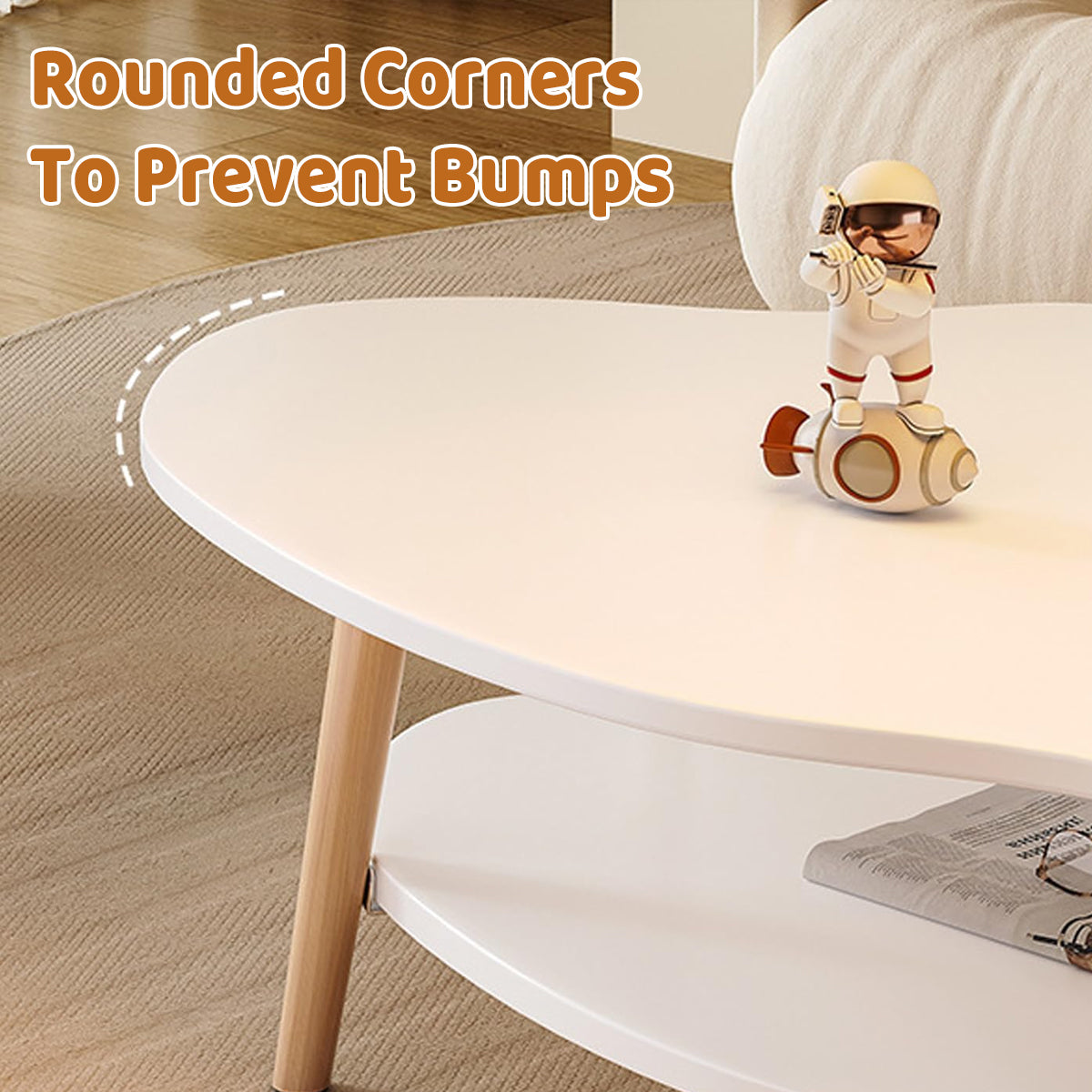 Double-Tiered Coffee Table with Organic Shape