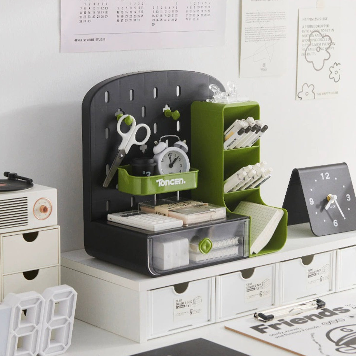 Desktop Storage Box with Drawer Divider for Office and Home