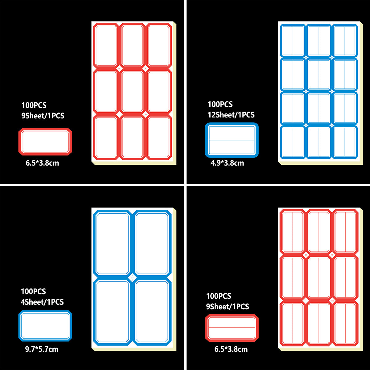 100 Pcs Price Stickers Blank Self-Adhesive Writable Labels