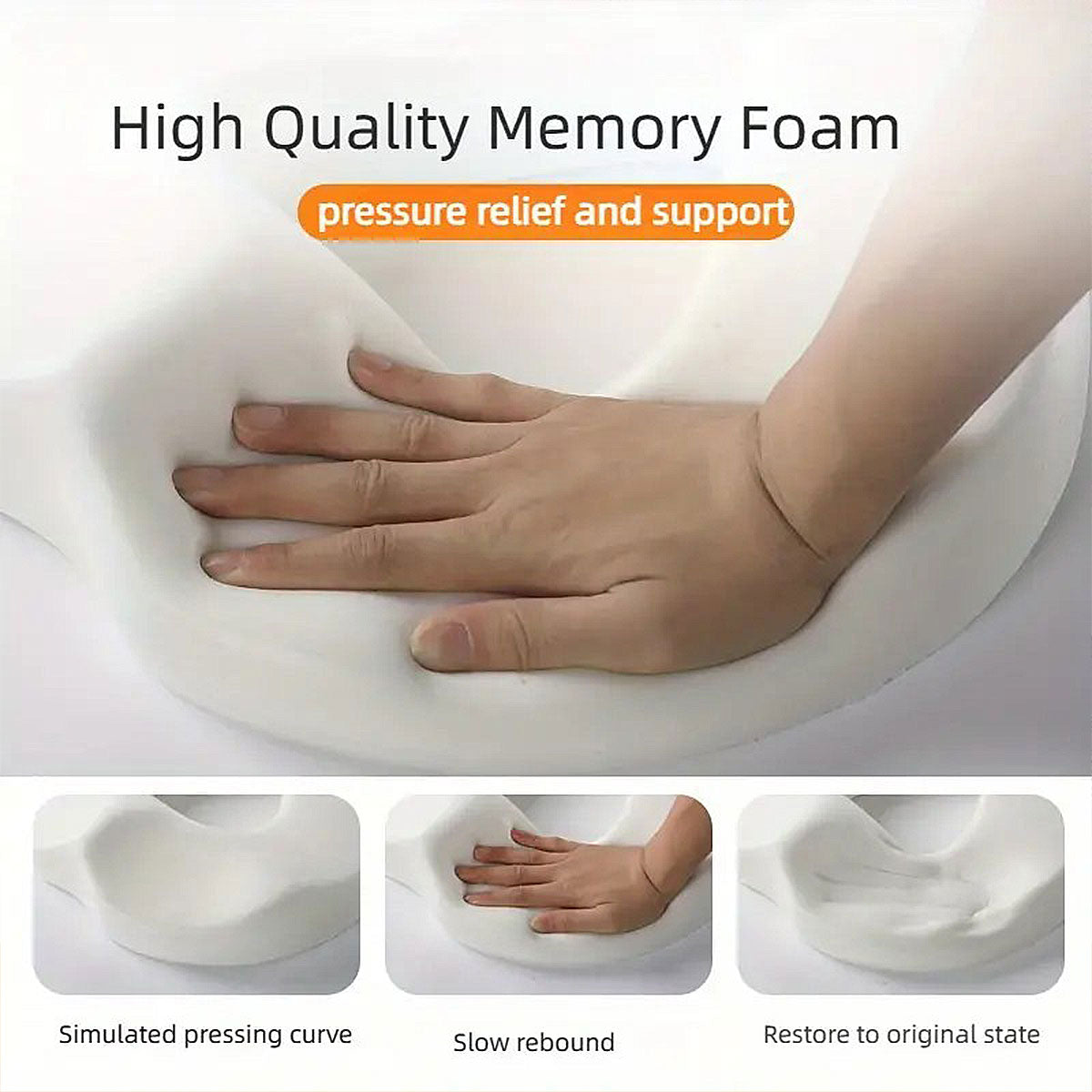 Memory Foam U-Shaped Seat Cushion with Non-Slip Base
