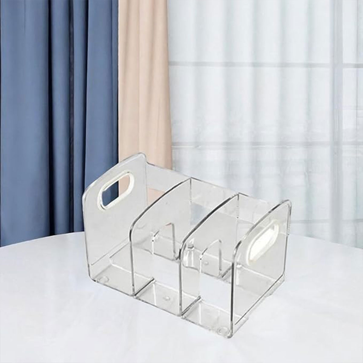 Acrylic Book Stand Transparent Storage Box with Pen Holder