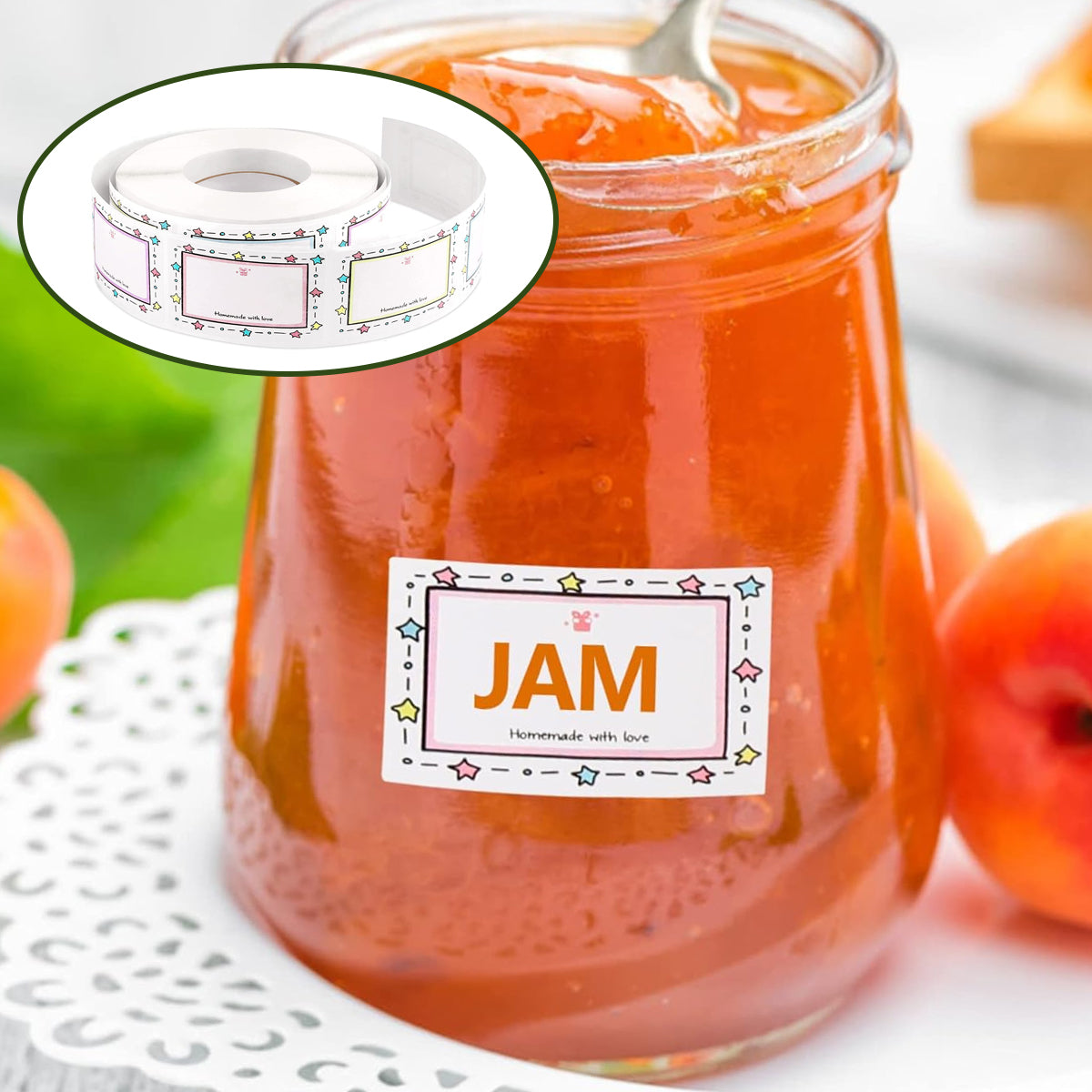 500PCS Name Label Stickers with Colour Border Roll