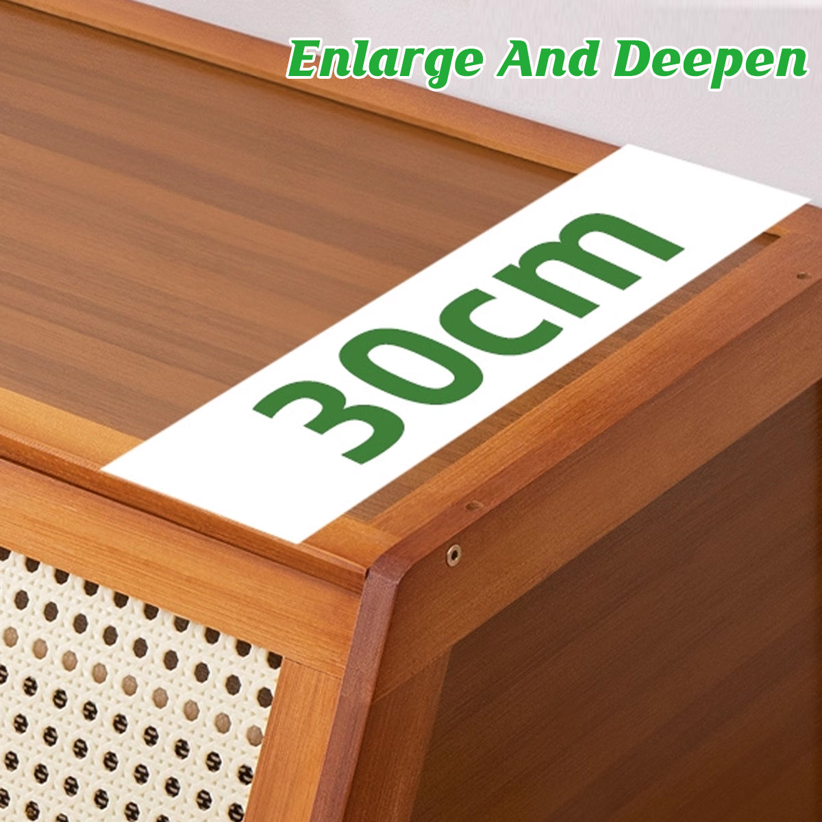 Bamboo Bookcase Storage Cabinet with Doors