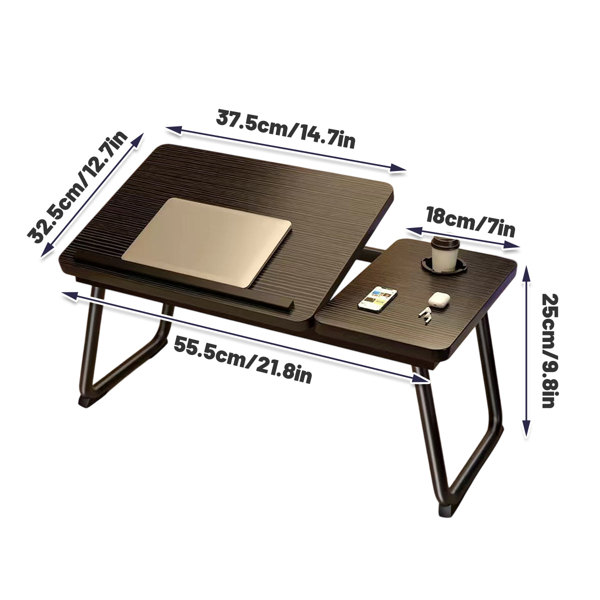 Bedside Table with Folding Tilting Desktop for Home Study