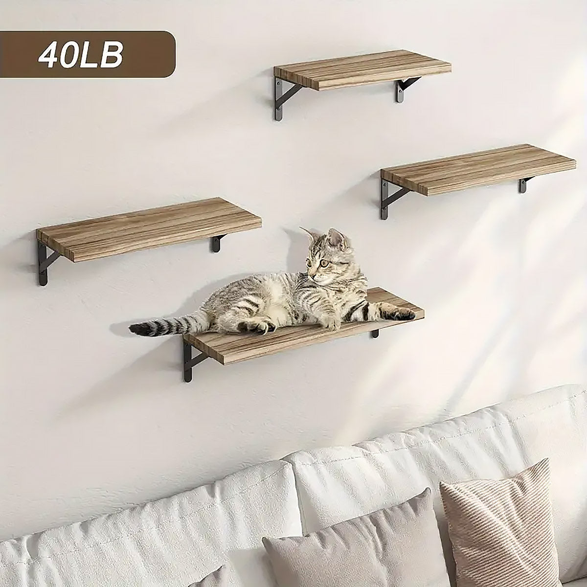 4 Pcs Floating Wall Shelves for Living Room Storage