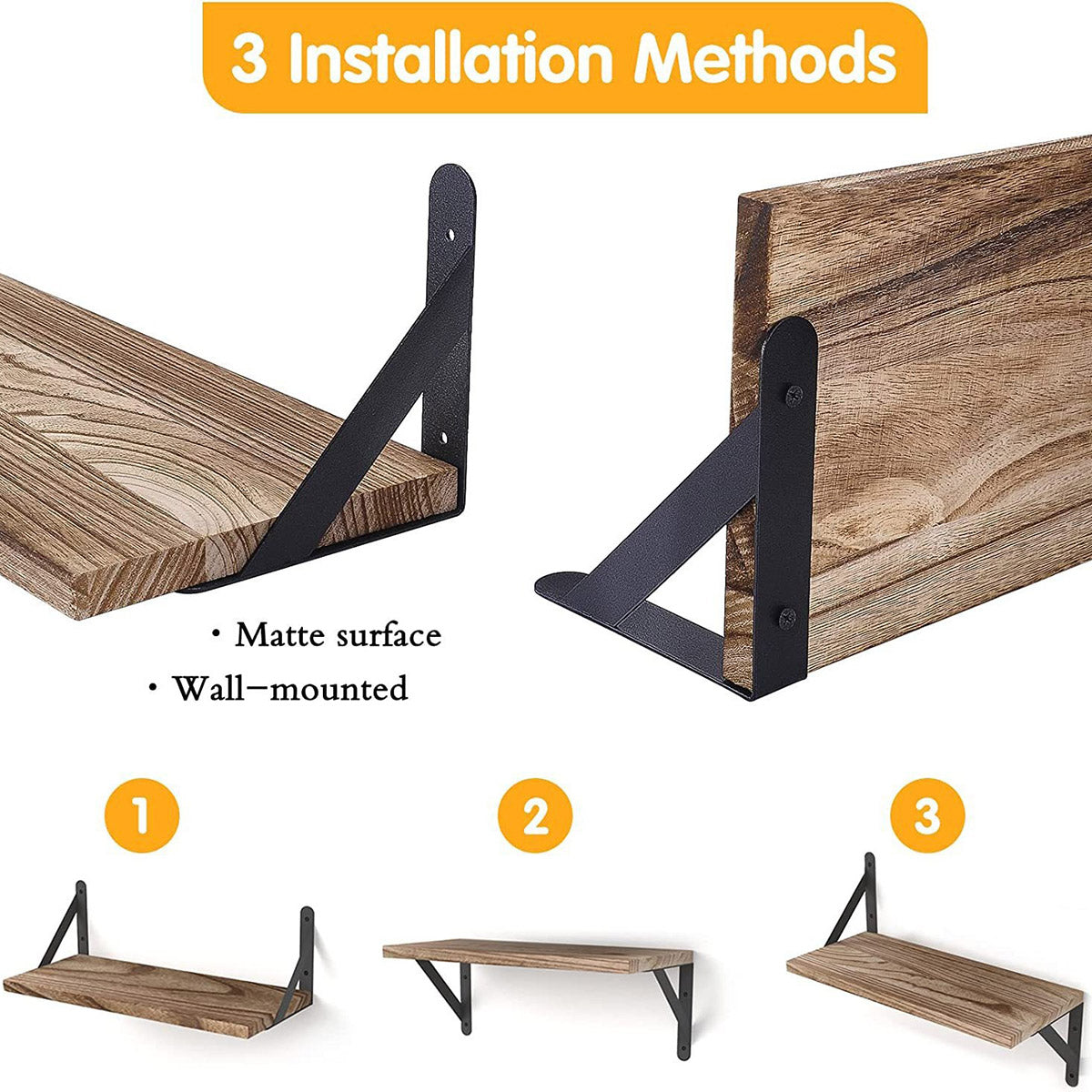 4 Pcs Floating Wall Shelves for Living Room Storage