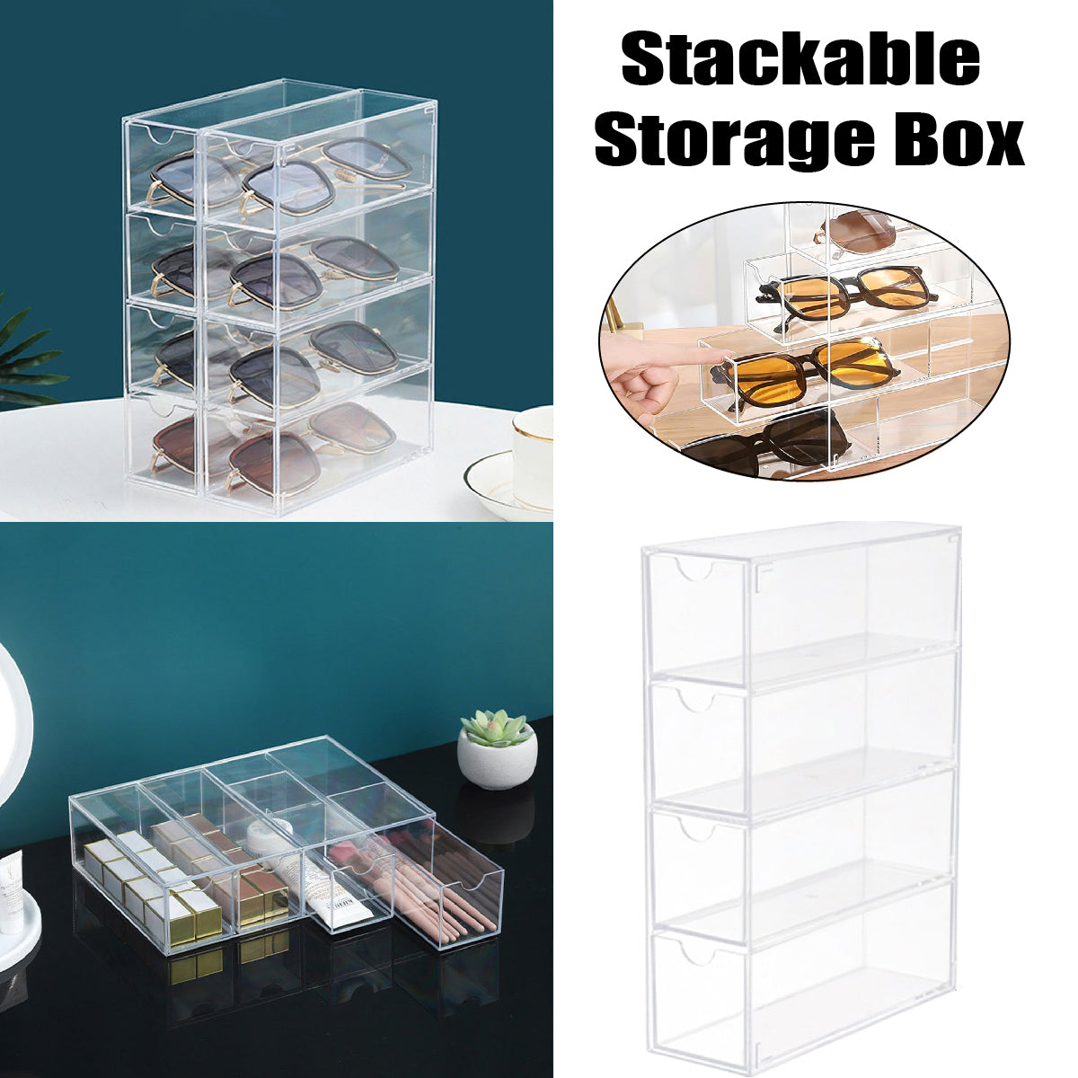 Stackable Acrylic Sunglasses Display Storage Box