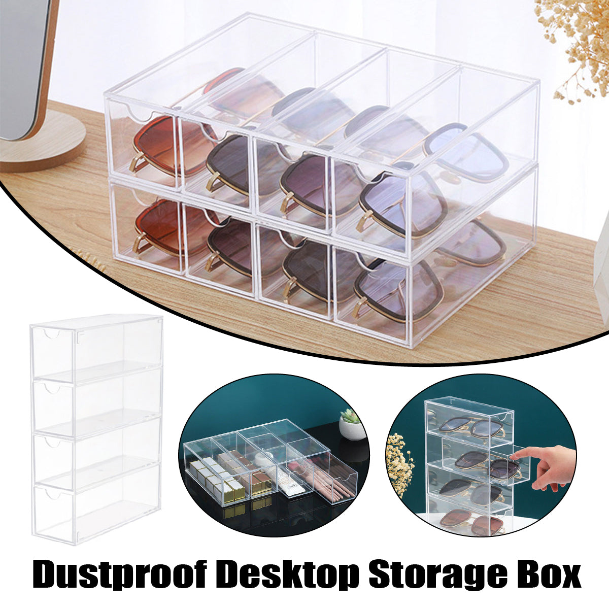 Stackable Acrylic Sunglasses Display Storage Box
