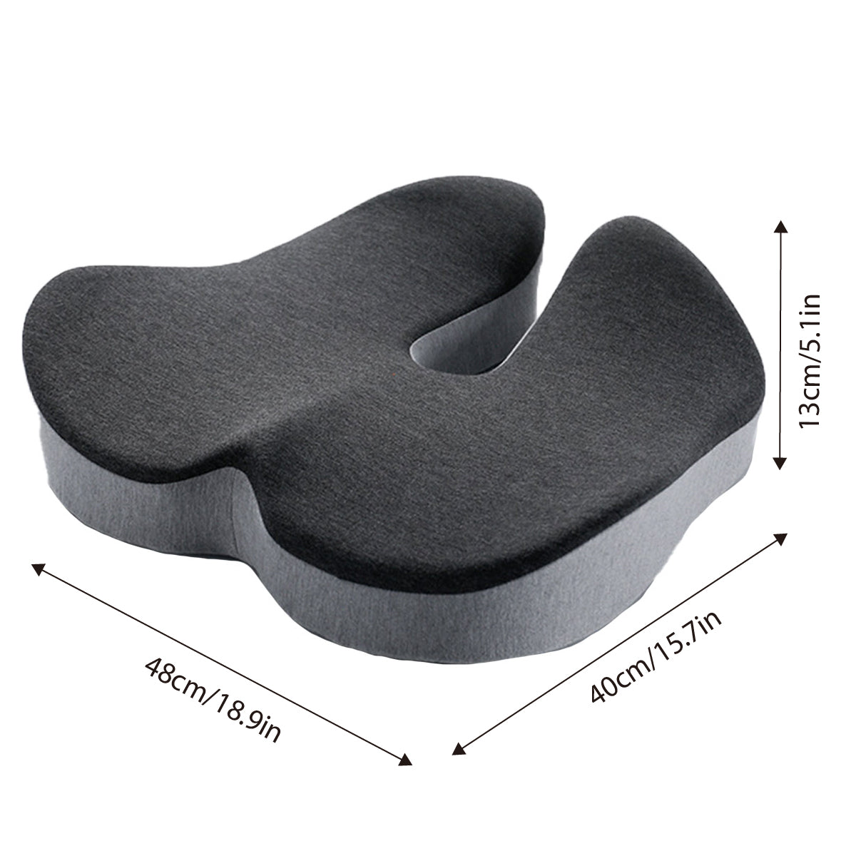 Memory Foam Seat Cushion with U-Shaped Cutout