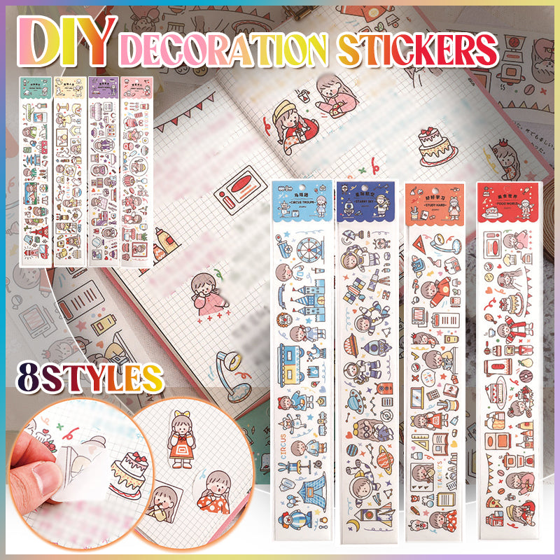 8 Styles DIY Journal Decoration Stickers for Diary