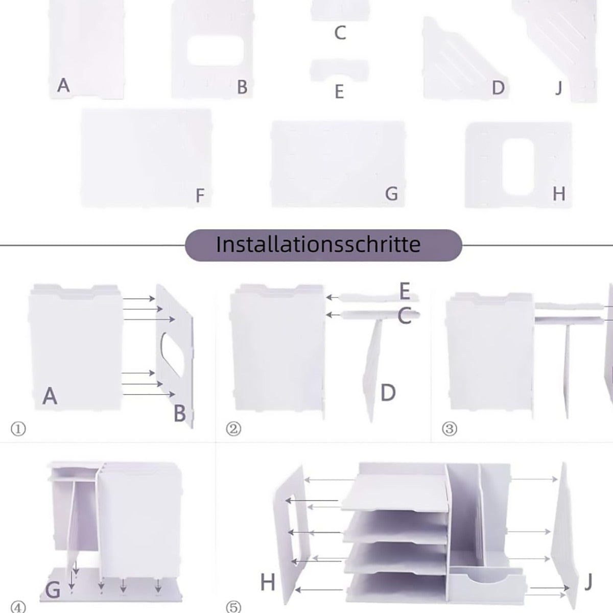 4 Tier Desktop File Organizer with Storage Compartments