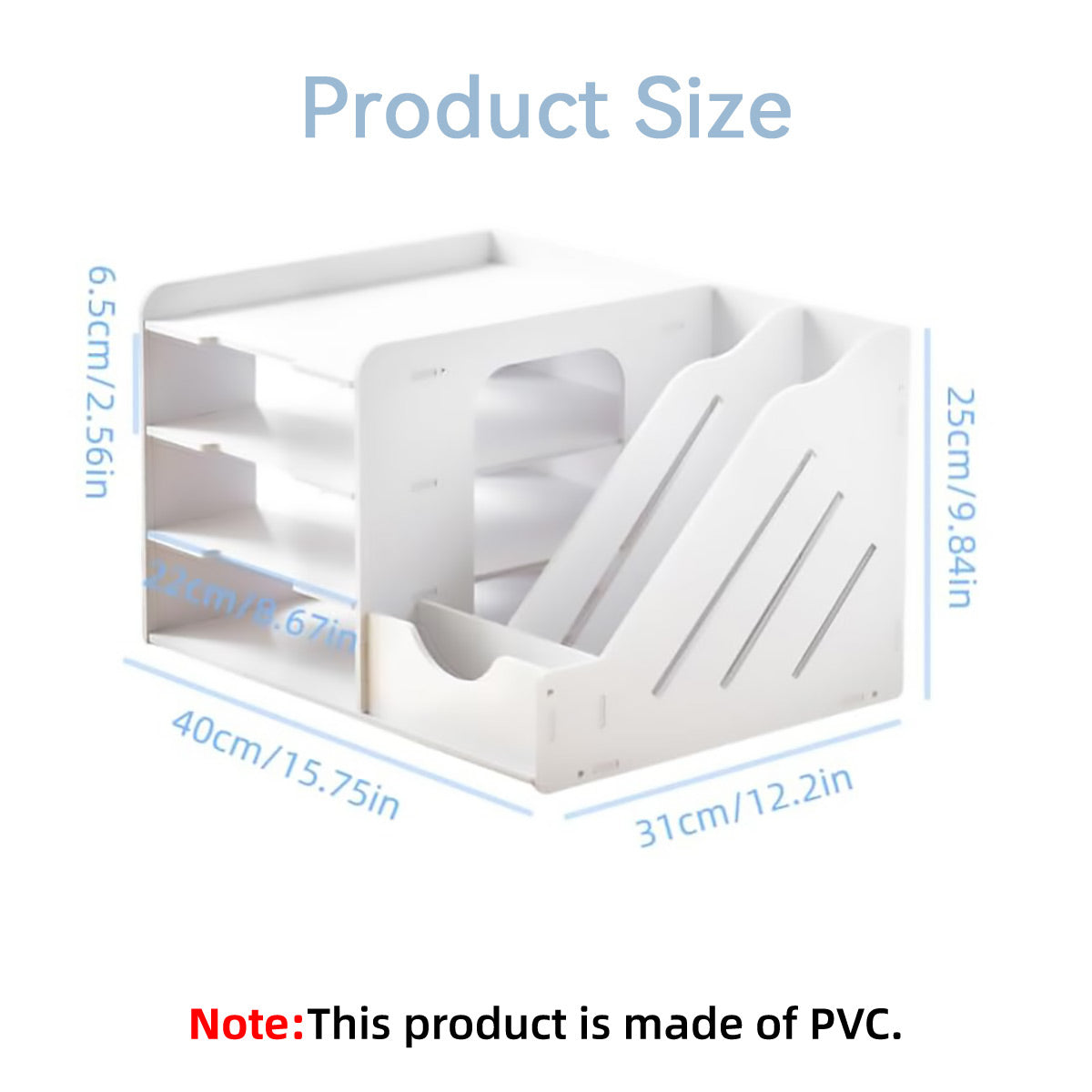 4 Tier Desktop File Organizer with Storage Compartments