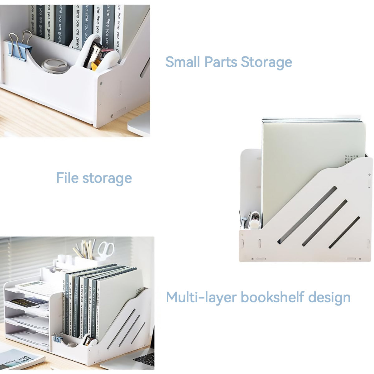 4 Tier Desktop File Organizer with Storage Compartments