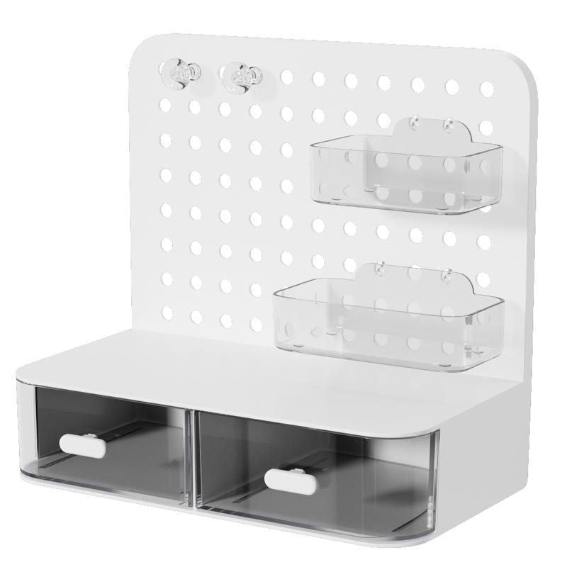 Desktop Storage Box with Drawers Hole Board Acrylic Organiser