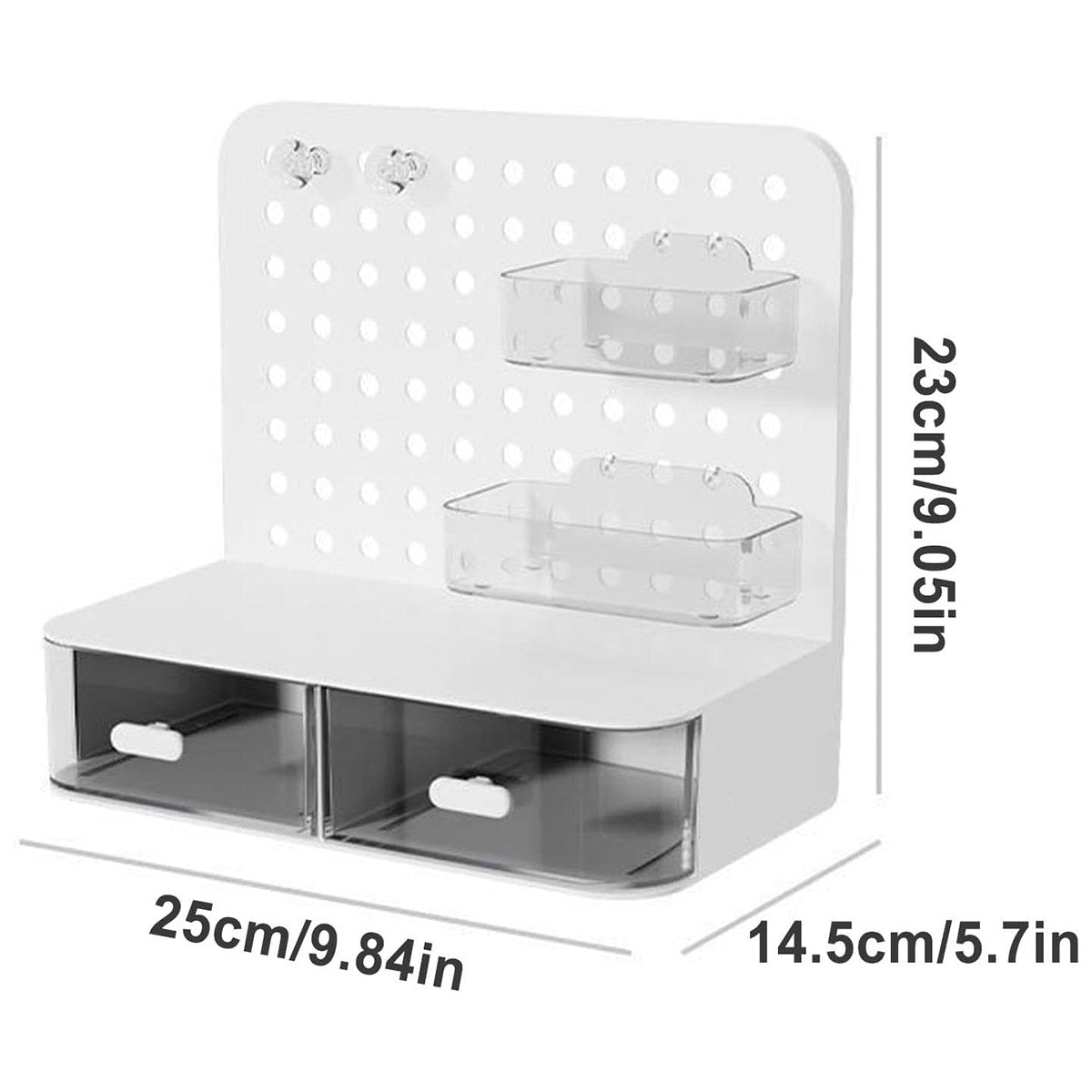 Desktop Storage Box with Drawers Hole Board Acrylic Organiser
