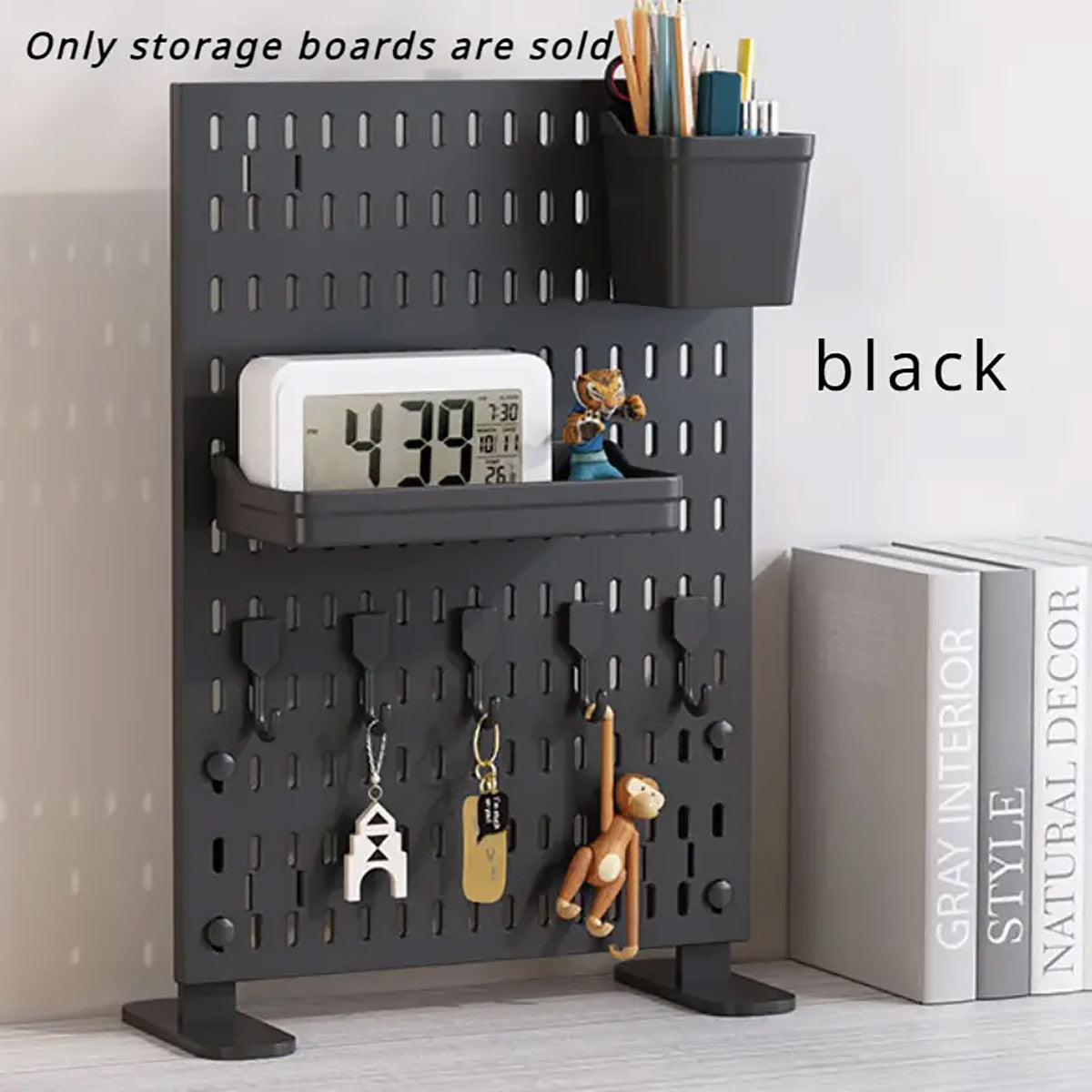 Clip-On Vertical Hole Board Desktop Organizer with Hooks