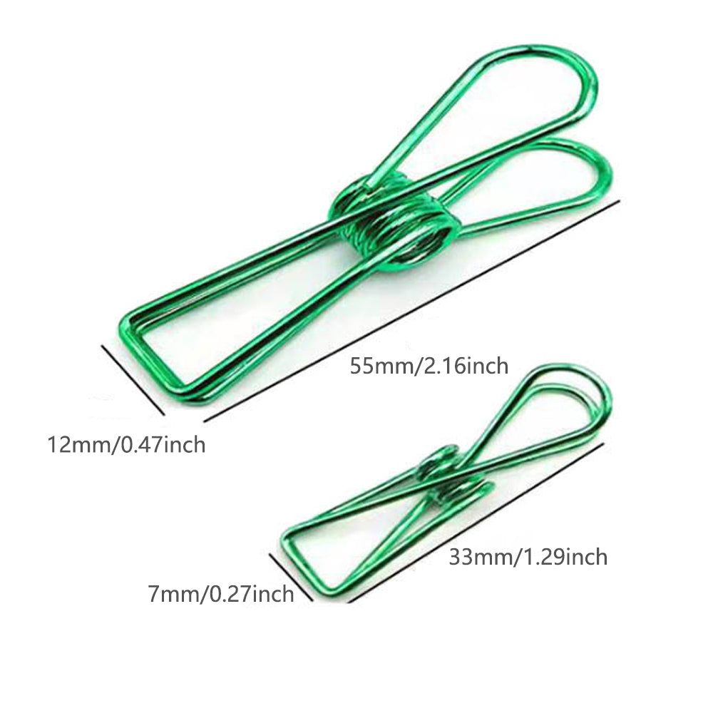 10 Pcs Spring Paperclips 33/55 mm Assorted Colours