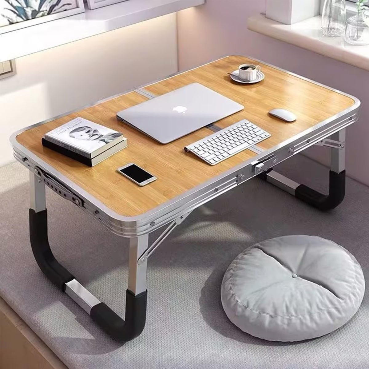 Aluminium Folding Laptop Table Portable Bed Desk with Stable Frame