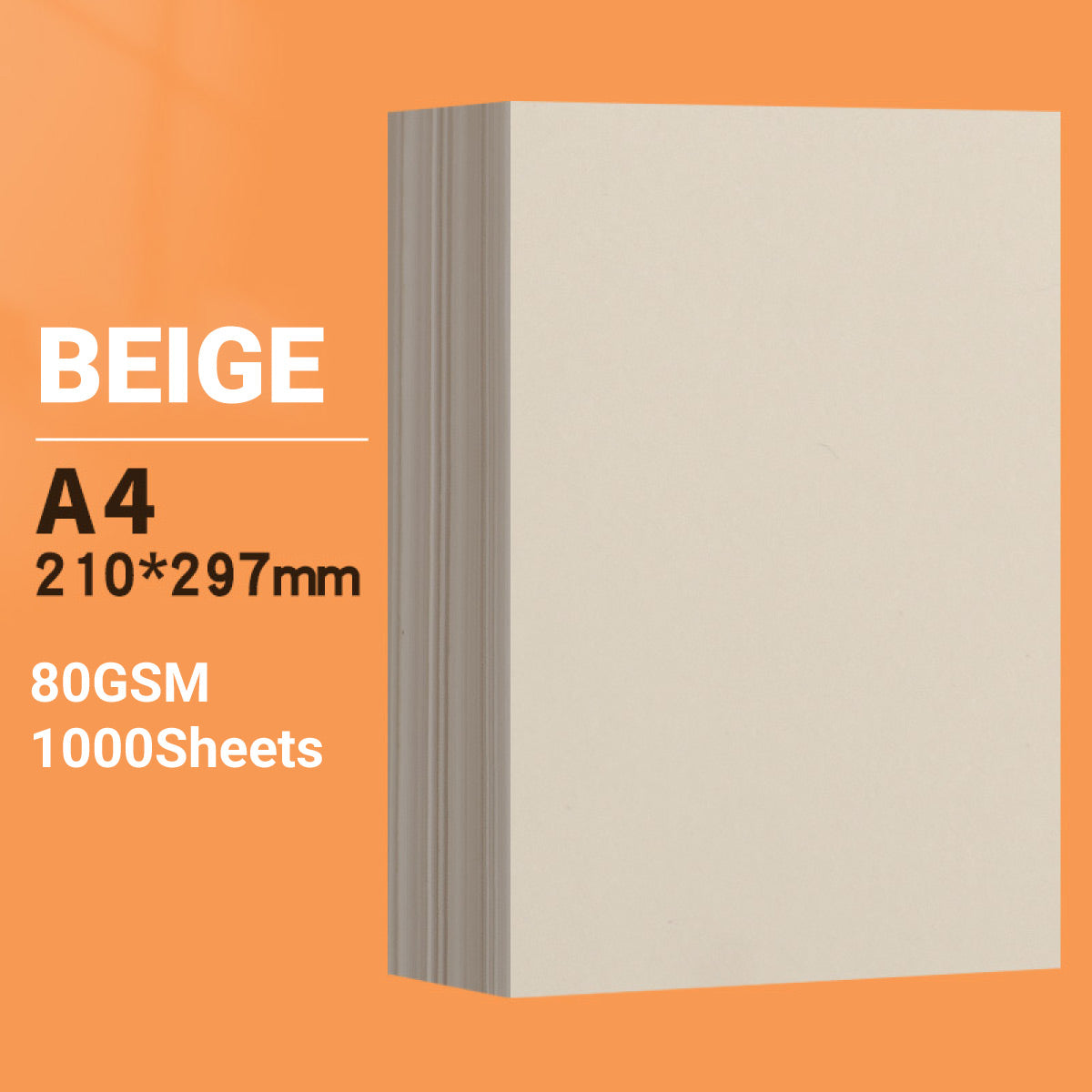 1000 Sheets A4 Glazed Printing Paper 80/100gsm Beige Smooth Durable