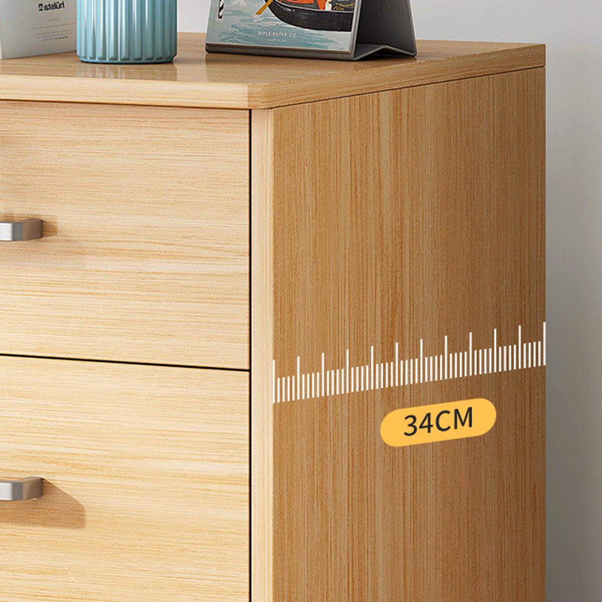 3-Drawer Rolling File Cabinet with Lock for Under-Desk Use