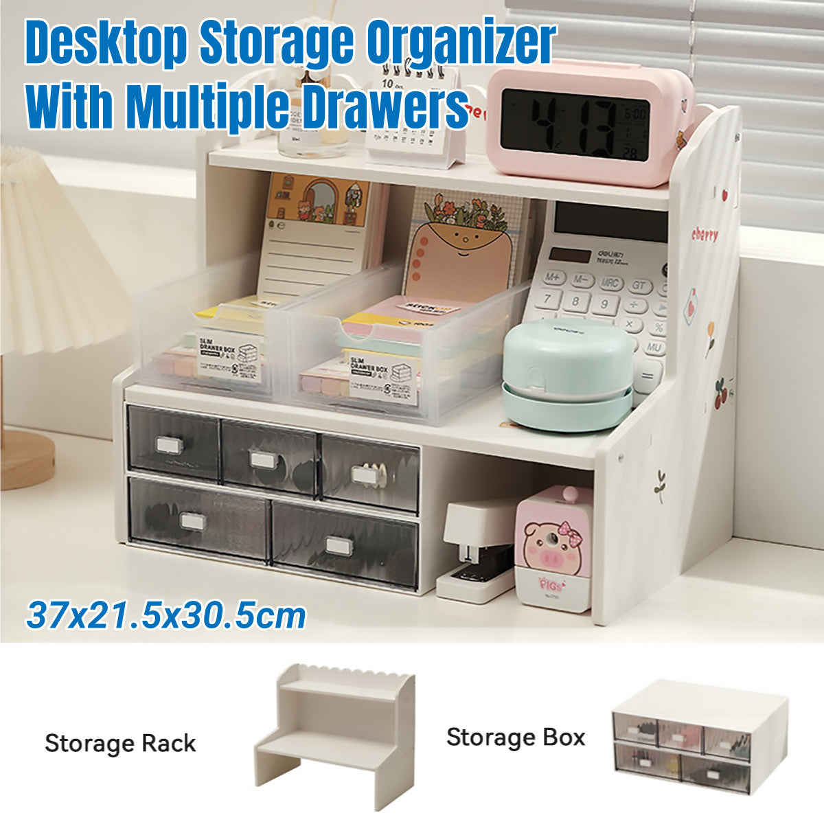 Multi Layer Desktop Organizer with Drawer for Stationery