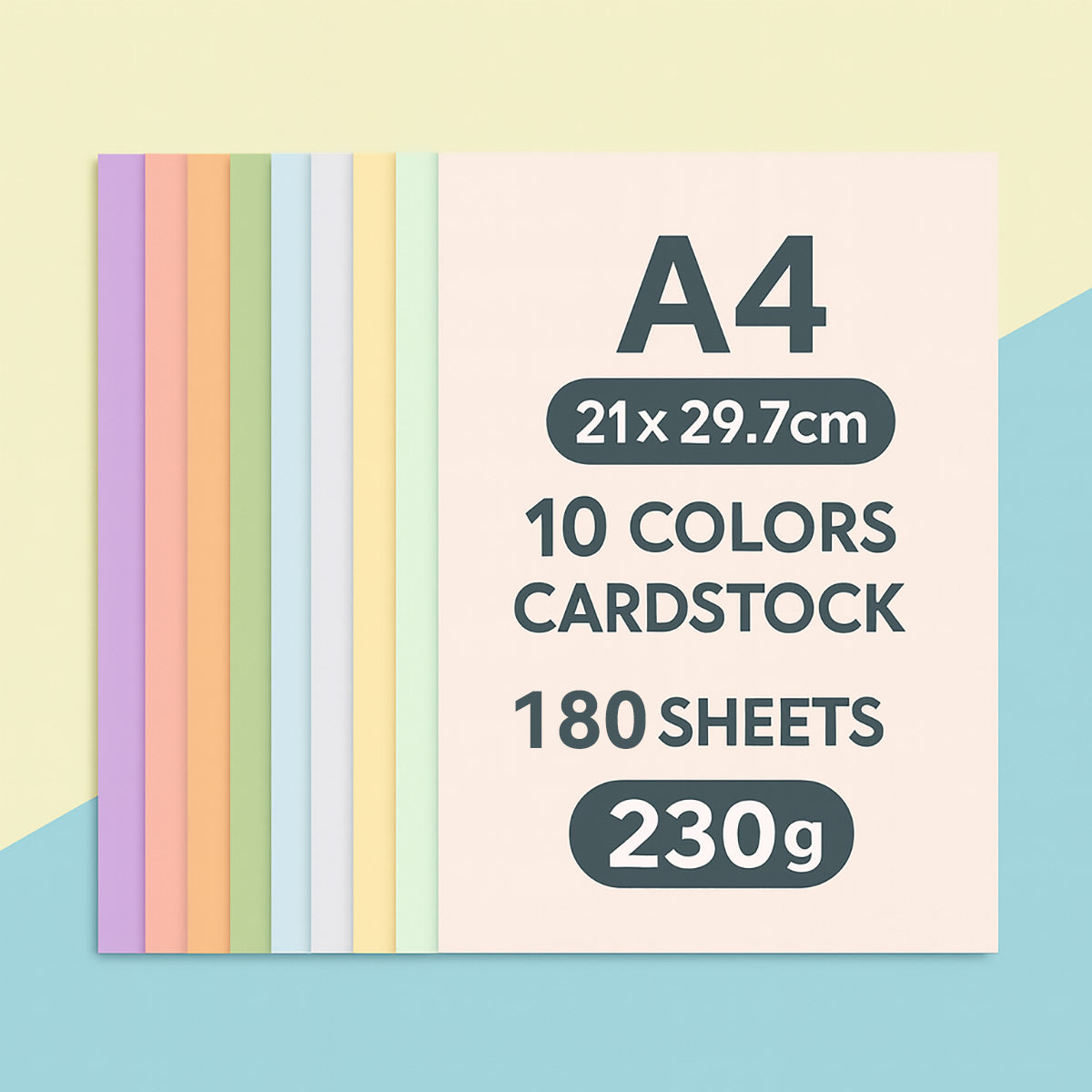 A4 Multi Coloured Card Stock Paper 230gsm for Craft Projects