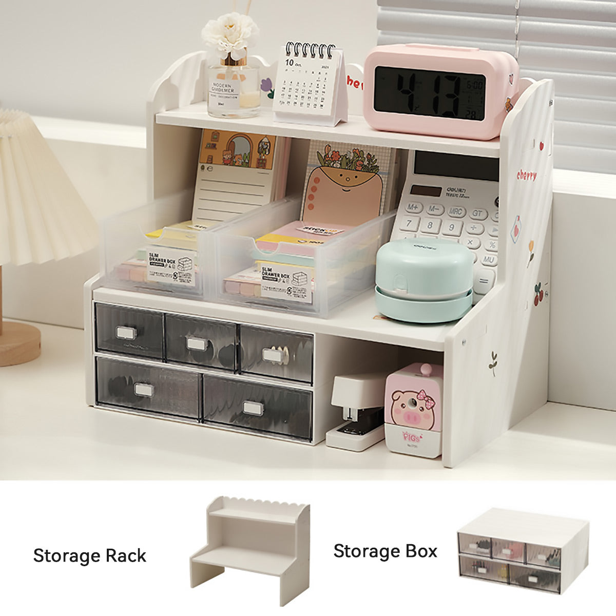Multi Layer Desktop Organizer with Drawer for Stationery