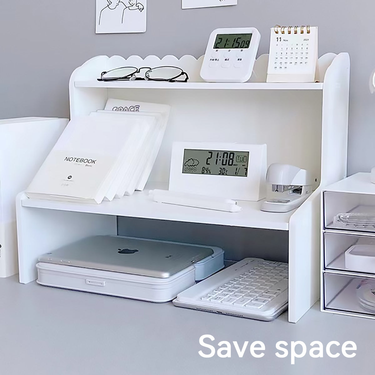 Multi Layer Desktop Organizer with Drawer for Stationery
