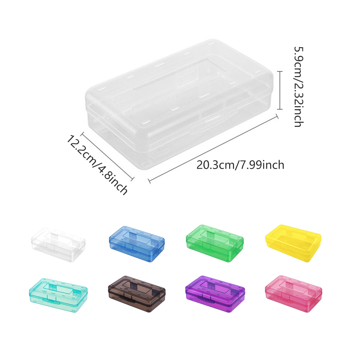 Transparent PP Plastic Pencil Case Large Capacity Multifunctional