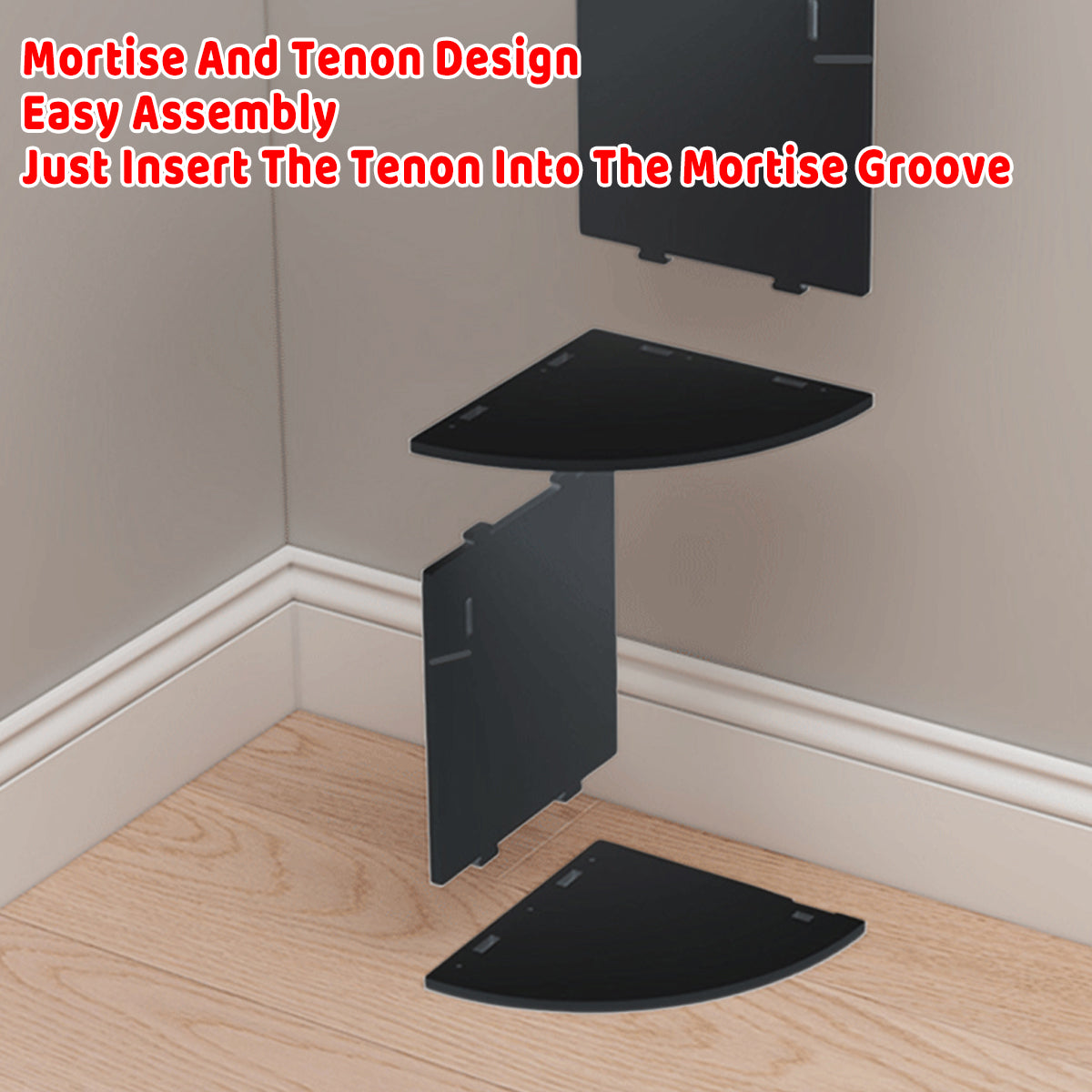 Corner Wall Mounted Storage Rack Multi Tier PVC Shelf