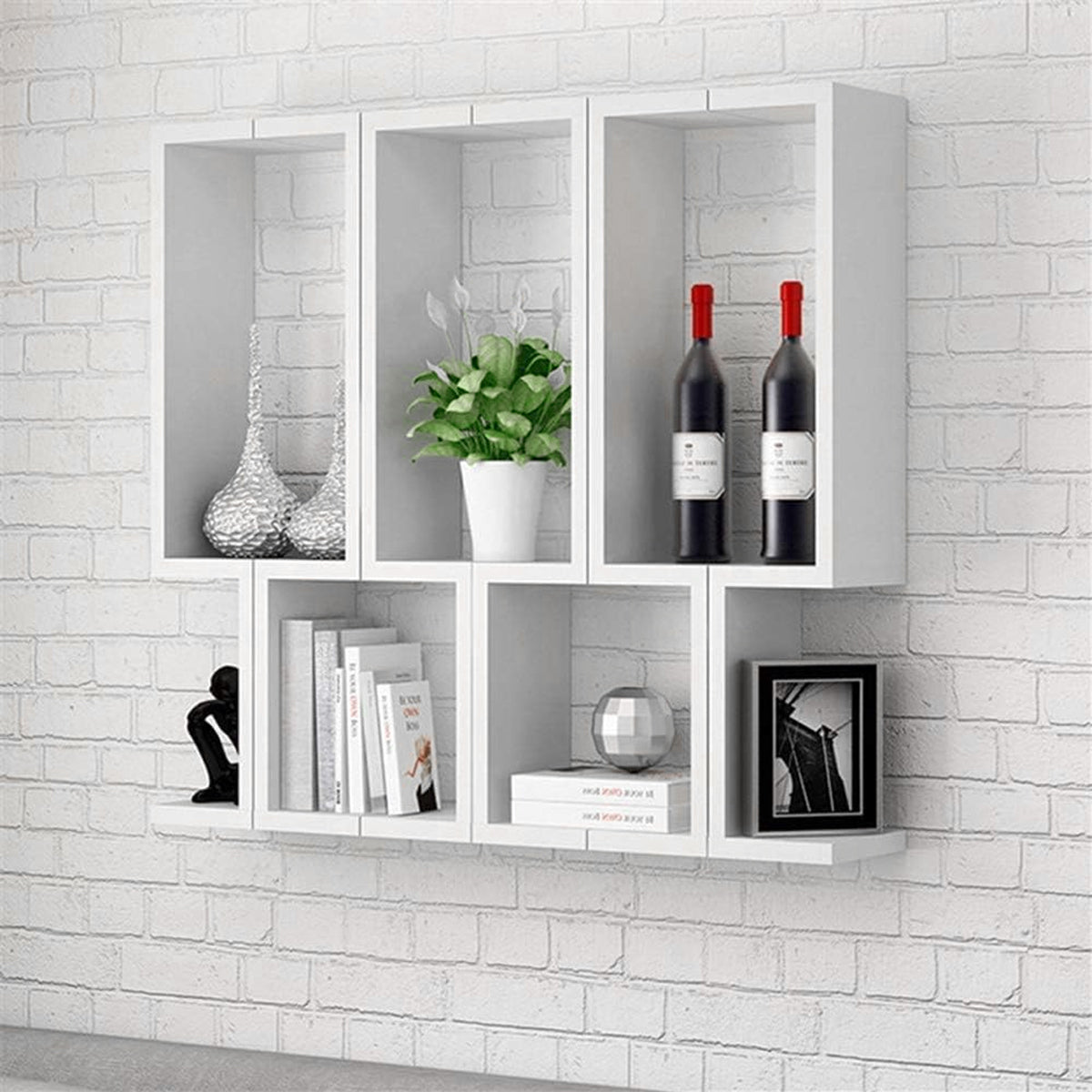 Wall Mounted Wooden Storage Shelf Multi Layer Display Rack