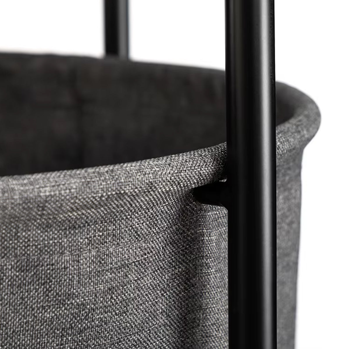 Round Side Table with Storage Basket for Breakroom and Living Room