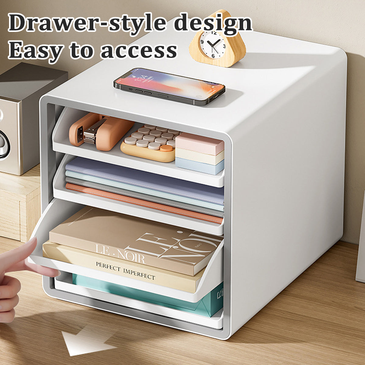 4-Tier A4 Drawer File Cabinet for Office Documents
