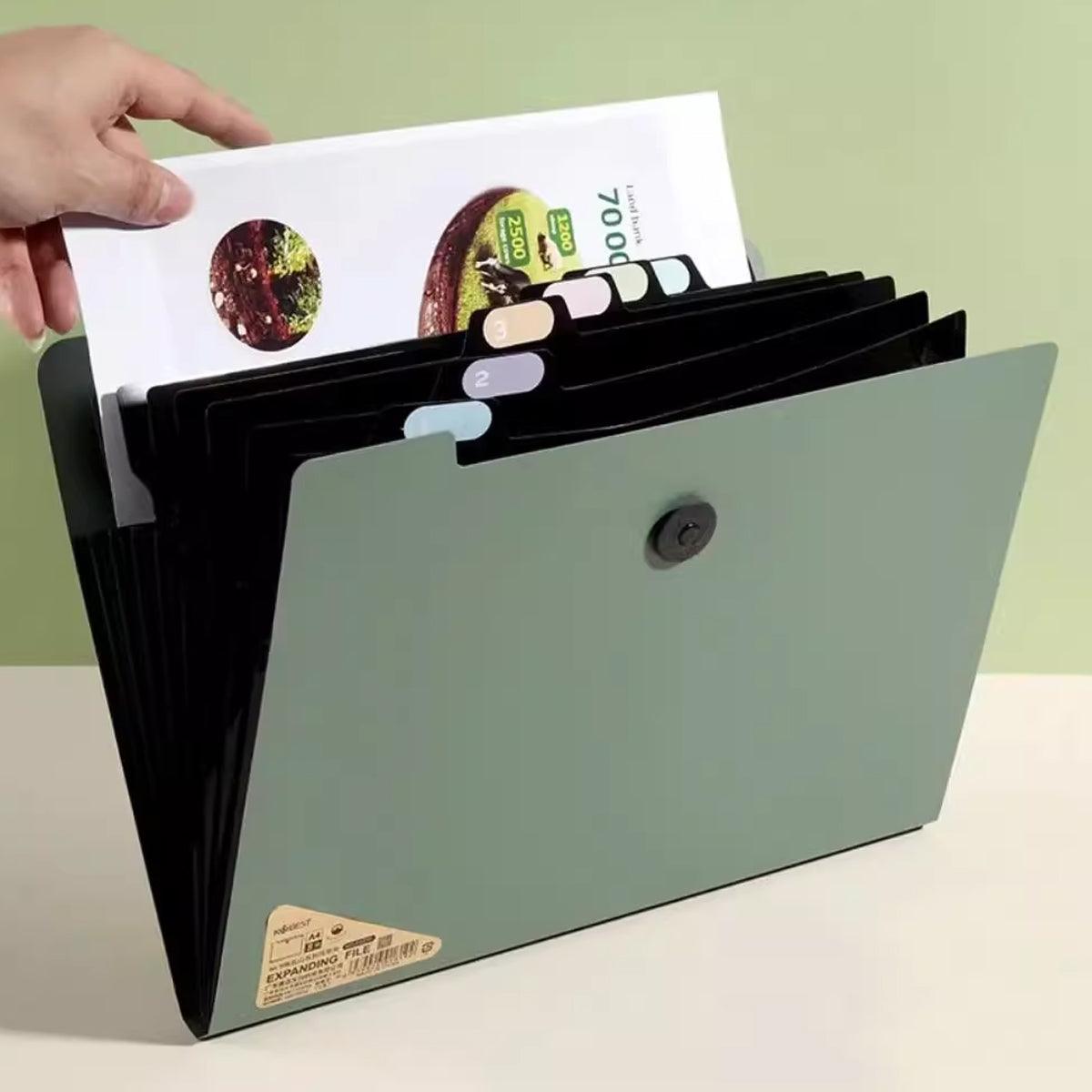 A4 File Folder Organizer Bag Document Holder 8 Layer PP