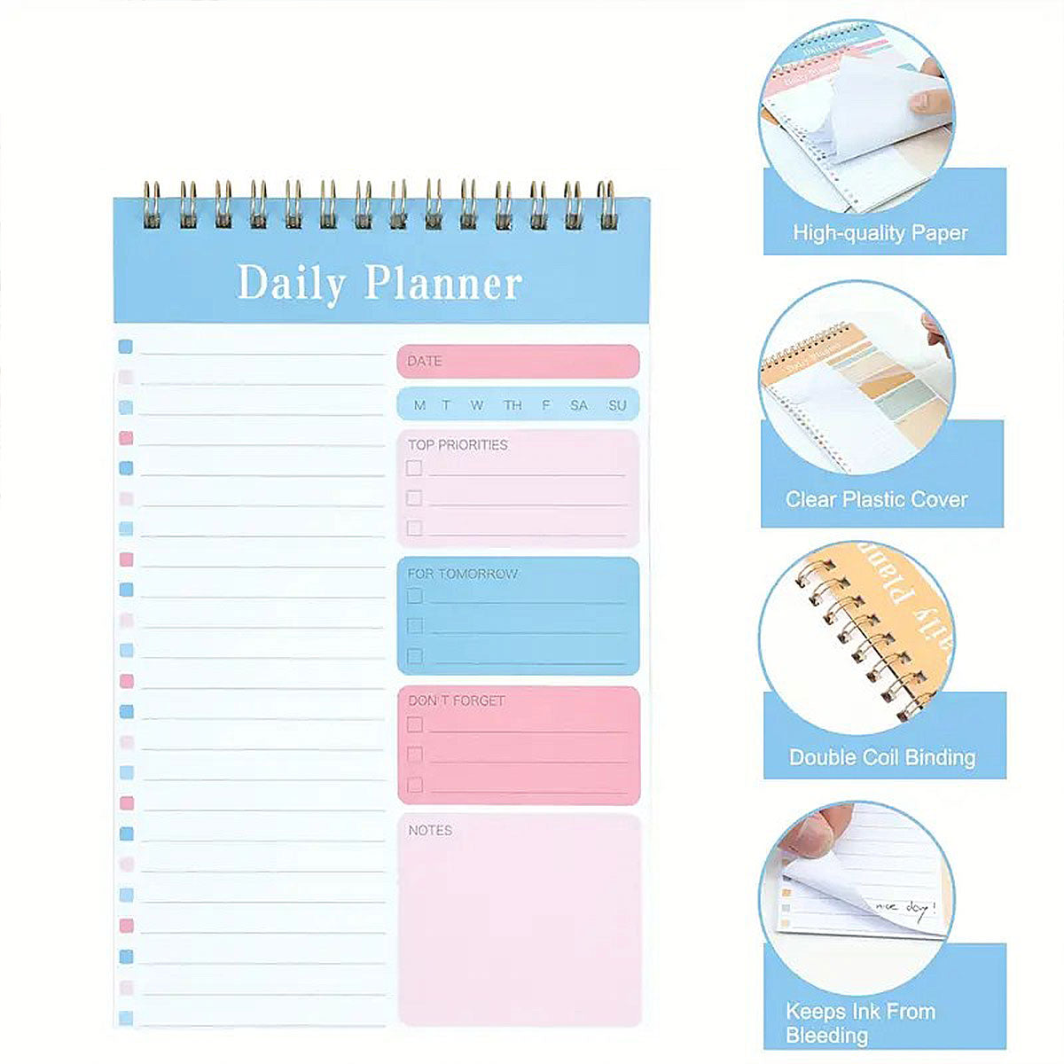 20 Pcs Spiral Week Planner Notebooks 30 Pages Pastel Colours