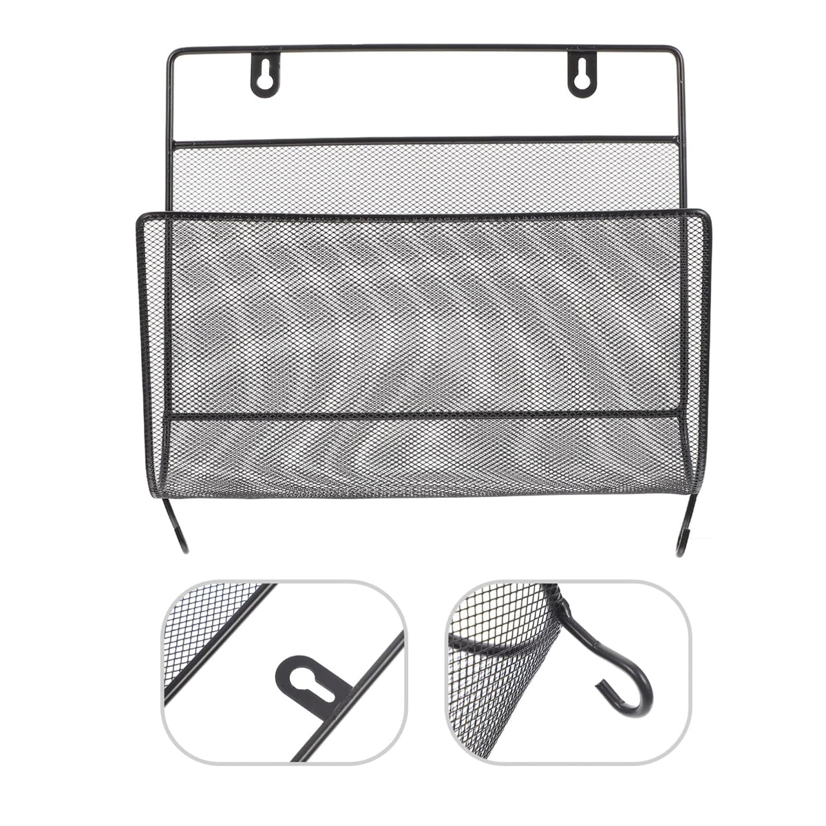 2 Pcs Wall Mount Magazine Rack Iron Book Mail Holder