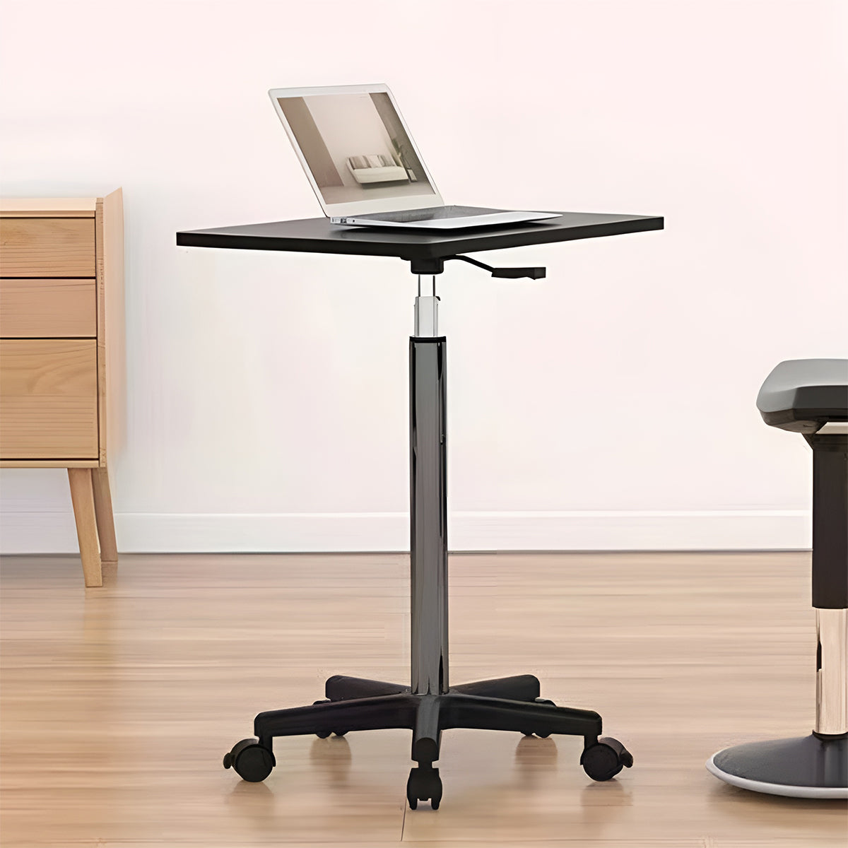 Mobile Height Adjustable Table with Wheels for Home Office Work