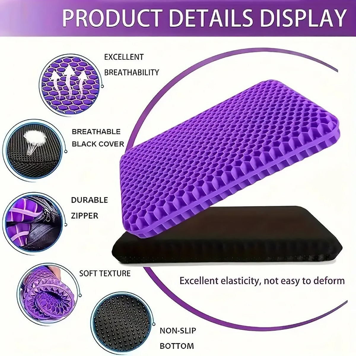 Cooling Gel Seat Cushion Honeycomb Breathable Office