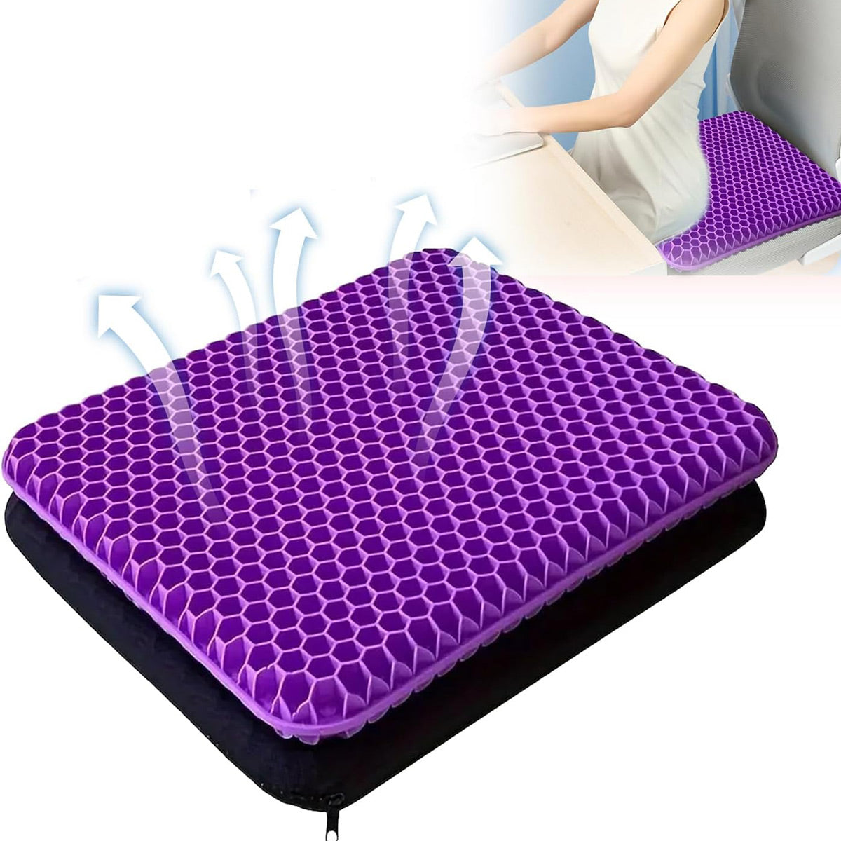 Cooling Gel Seat Cushion Honeycomb Breathable Office