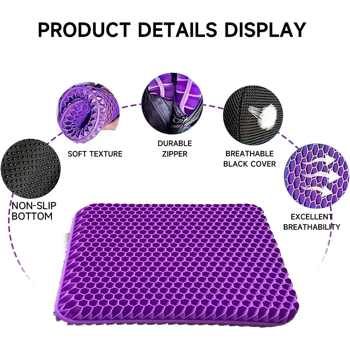 Cooling Gel Seat Cushion Honeycomb Breathable Office