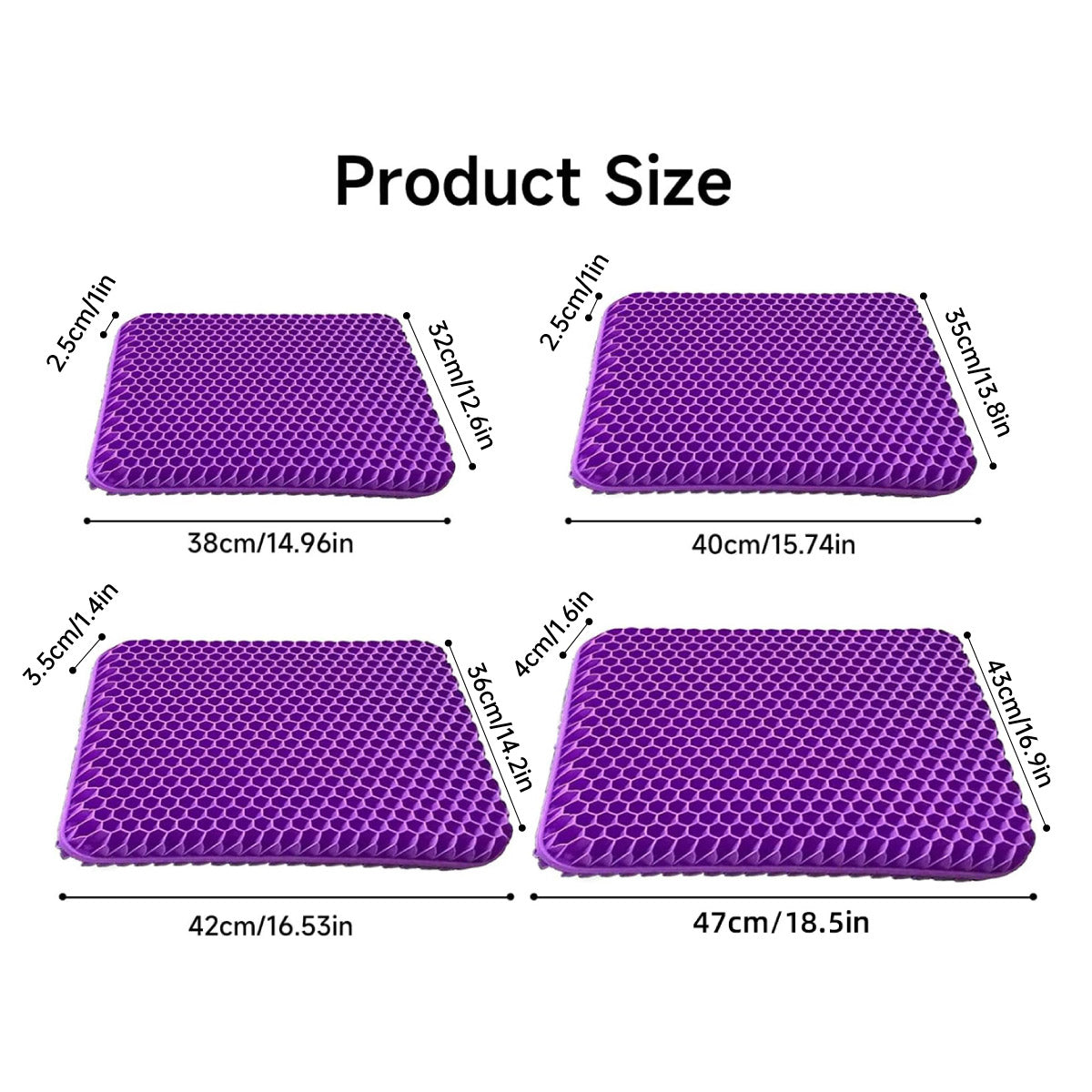 Cooling Gel Seat Cushion Honeycomb Breathable Office