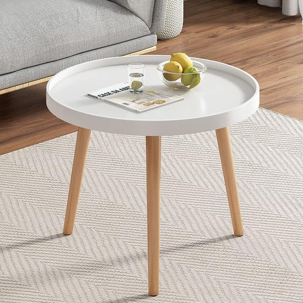 Simple Round Side Table with Stable Legs for Office Break Rooms