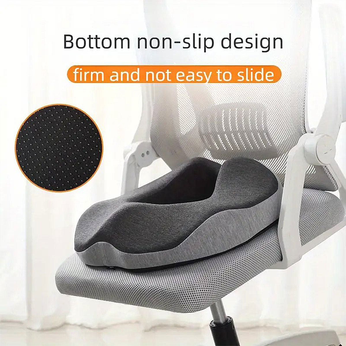 Memory Foam U-Shaped Seat Cushion with Non-Slip Base
