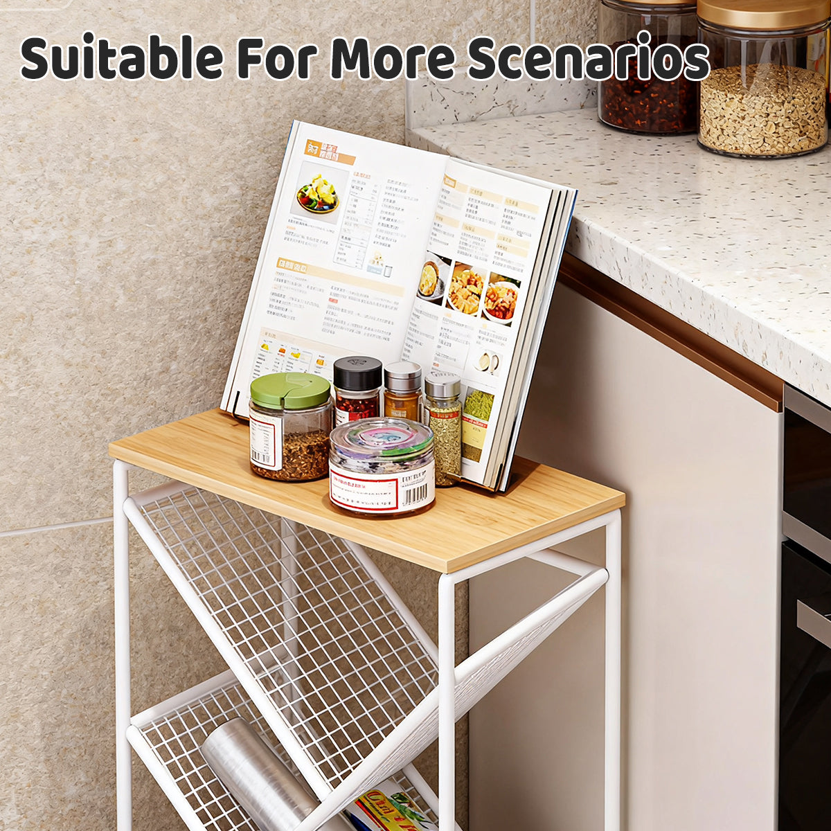 Mobile Wheeled Small Bookshelf Floor Storage Rack
