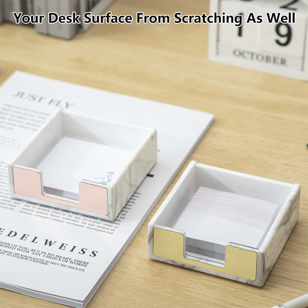 Large Desktop Sticky Note Box Organiser Acrylic Storage Holder