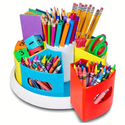 360 Degree Rotating Pen Holder Organiser 6 Compartments Plastic