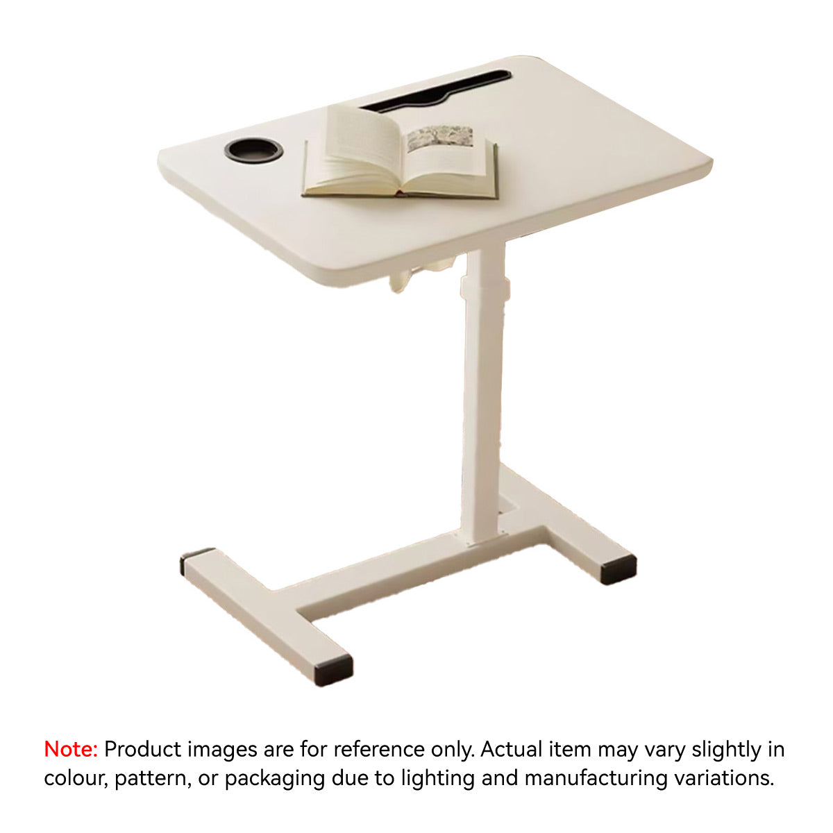 Rolling Bedside Table with Adjustable Height and Foldable Design