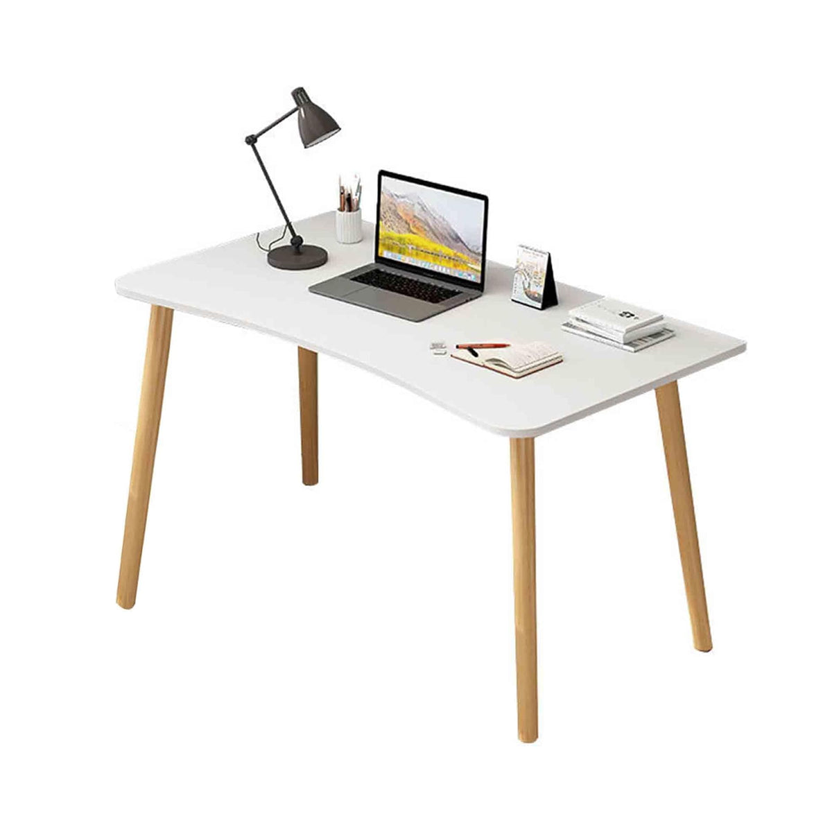 Rectangular Desktop Computer Desk for Home and Office with Space-Saving ...