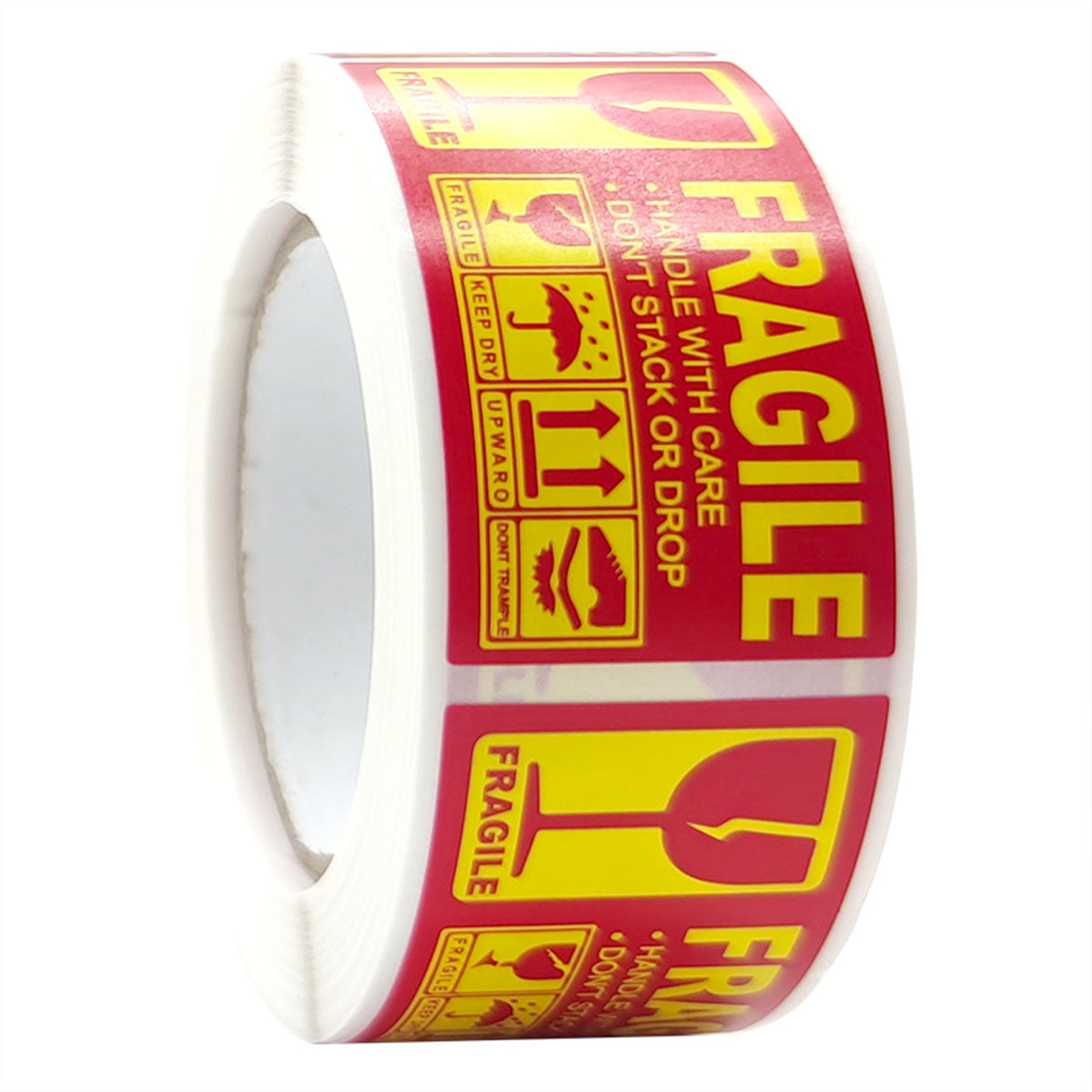 4 Rolls Fragile Warning Label Stickers Red Handle With Care