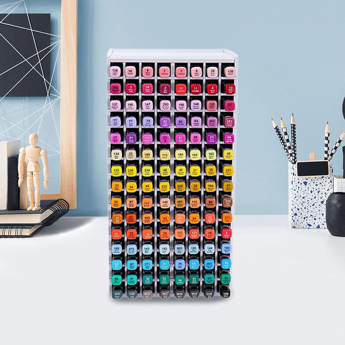 120 Grid Marker Storage Box for Pens Organizing